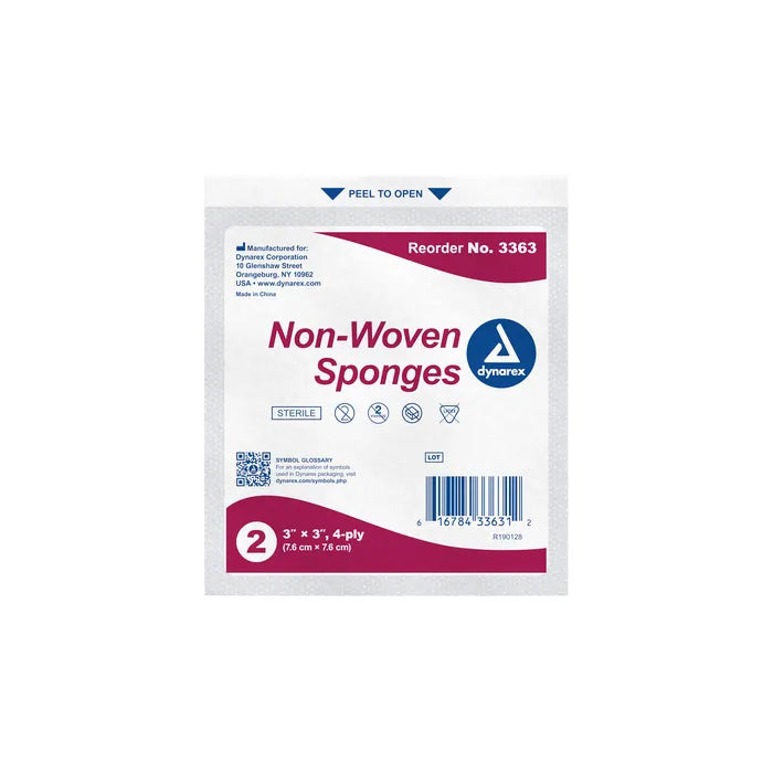 Non-Woven Sponges - 3" x 3" Sterile - Case of 1,200